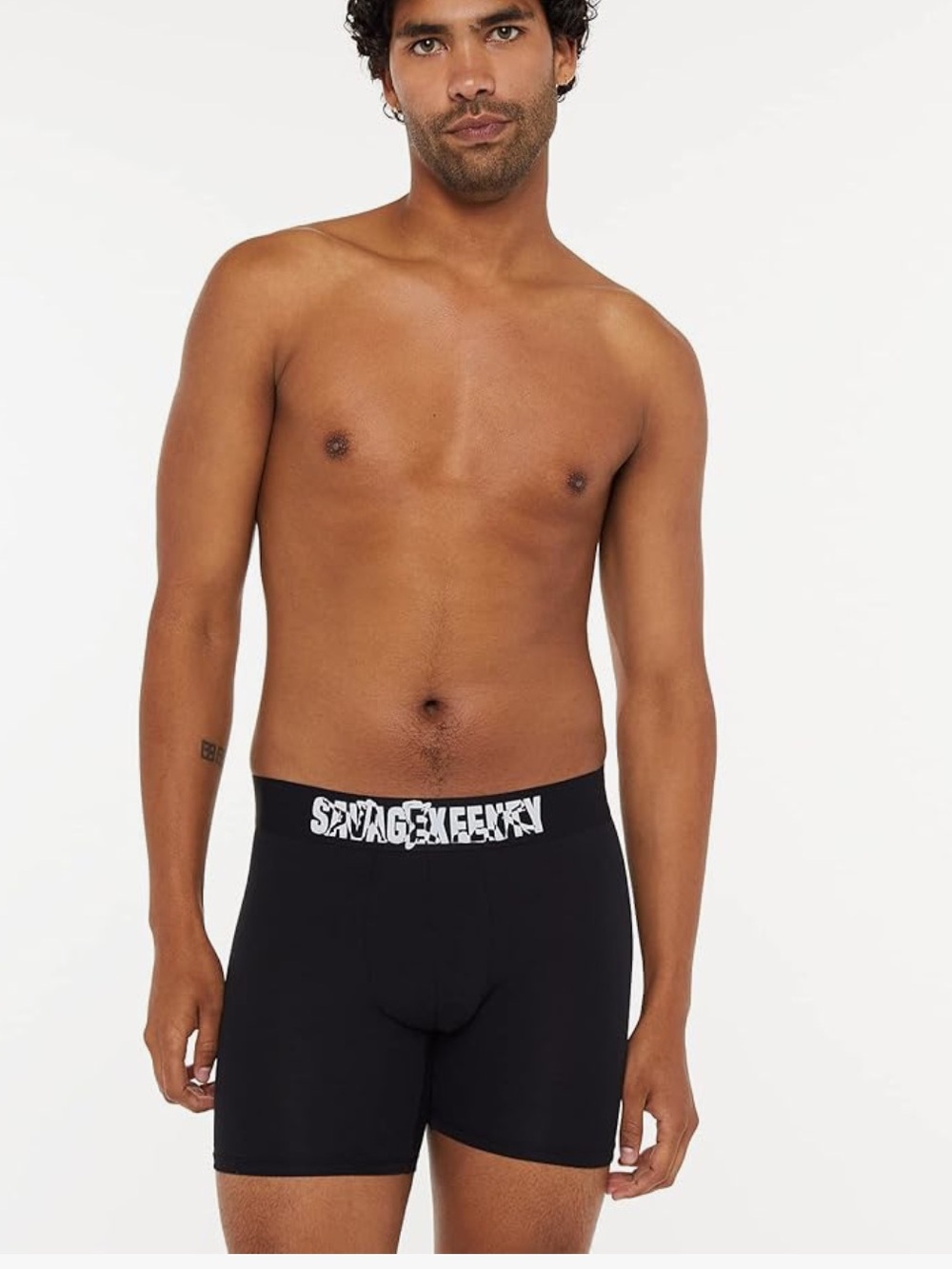 Savage X Fenty Black Boxer Briefs with Logo Waistband